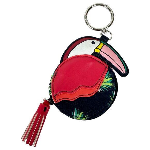 New Vera Bradley Toucan Party Bag Charm Keychain Coin Purse Pineapple Parrot - Picture 2 of 7